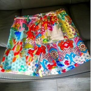 Johnny Was High Waist Pink and Orange Shorts